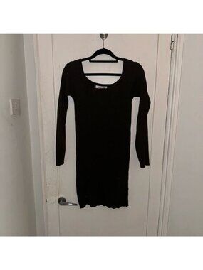 Scoop Neck Brown Sweater Dress‎